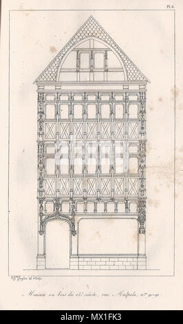 389 Maison en bois du 15e siècle rue Malpalu n° 90-92 Stockfoto