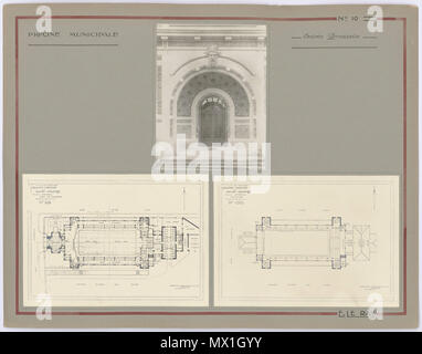 . Français: piscine municipale Saint-Georges, Rennes. Français: piscine municipale Saint-Georges: planche d'Emmanuel Le Ray, architecte Municipal de Rennes, Composée d'une / noir et Blanc de l'entrée principale (22 x 17 cm) et de deux Pläne (rez-de-chaussée et Tribünen), à l'Échelle 1/100 (28,5 x 20 cm). Archives Municipales de Rennes, 10 FI 12. . 1926. Emmanuel Le Ray (1859 - 1936) Beschreibung der französische Architekt Geburtsdatum / Tod 17. November 1859 28. November 1936 Ort der Geburt / Todes Rennes Rennes Authority control: Q 3052762 VIAF: 73530168 ISNI: 0000 0001 1833 471 X Stockfoto