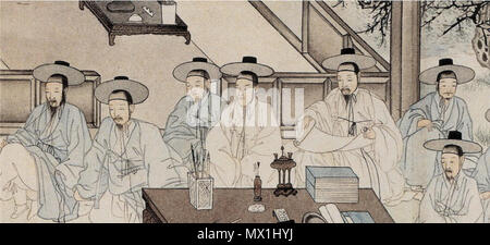 . Englisch: Joseon Malerei, die buchstäblich Jungin ('Middle'); das entspricht dem petite Bourgeoisie darstellt. 1853. Yu Suk 416 Mittelklasse in Joseon Stockfoto