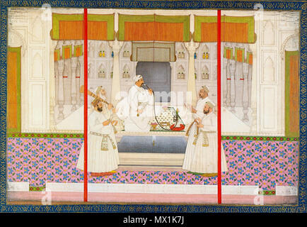 . Englisch: Chitarman II., Kaiser Muhammad Shah mit vier Höflingen, Rauchen huqqah, Ca. 1730, Bodleian Library der Universität Oxford. Vom 3. März 2012. Chitarman II 127 Chitarman II., Kaiser Muhammad Shah mit vier Höflingen, Rauchen huqqah, Ca. 1730, Bodleian Library der Universität Oxford Stockfoto