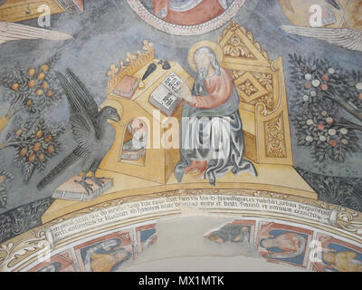 . Italiano: affresco, XV secolo. 29 März 2012, 15:20:45. Giovanni de Campo (?) 541 San Giovanni Evangelista con l'Aquila Stockfoto