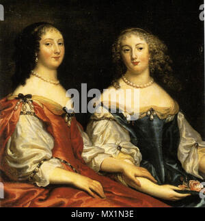 . Français: Portraits de Magdeleine d'Angennes, épouse de Henri, maréchal-duc de La Ferté-Senneterre, et de Catherine d'Angennes, épouse de Louis de La Trémoïlle, Comte d'Olonne. 17. Jahrhundert. Unbekannt 566 Soeurs d'angennes Stockfoto