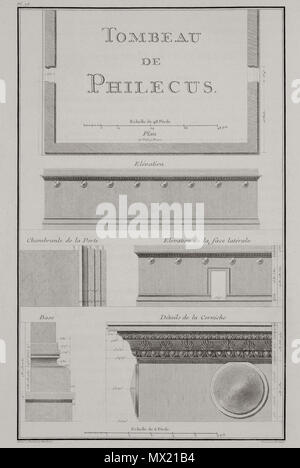 . Englisch: Marie-Gabriel - Florent-Auguste Comte de Choiseul-Gouffier. Voyage pittoresque de la Griechenland. Paris, J.-J. Blaise M.DCCC. IX, (1782, 1809, 1822, 1842 2.Auflage). 1782. - Marie-Gabriel Florent-Auguste Comte de Choiseul-Gouffier 611 Tombeau de Philecus - Choiseul - gouffier Gabriel Florent Auguste De - 1782 Stockfoto