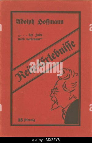 . English: Adolph Hoffmann (Zehn-Gebote-Hoffmann): Reise-Erlebnisse, Verlag: Berlin ein Hoffmann 1924. Mit Zeichnungen von Fritz Wolff. 1924. Fritz Wolff (karikaturist) (1876 - 1940) 28 Adolph Hoffmann - Reise-Erlebnisse, 1924 Stockfoto