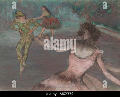 . Français: Arlequin et danseuses. 1884 177 Edgar Degas arlequin et danseuses gezeichnet Stockfoto