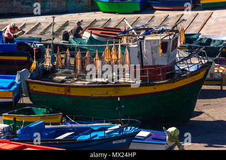 Fische trocknen in Camara de Lobos, Madeira Stockfoto