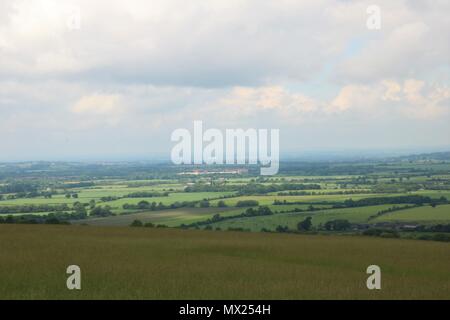 Schönen Grafschaft Oxfordshire in Uffington vom White Horse Hill, Großbritannien Stockfoto