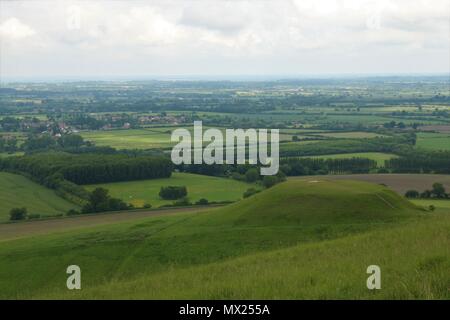 Schönen Grafschaft Oxfordshire in Uffington vom White Horse Hill, Großbritannien Stockfoto