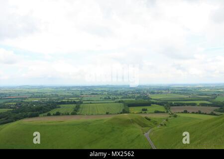 Schönen Grafschaft Oxfordshire in Uffington vom White Horse Hill, Großbritannien Stockfoto