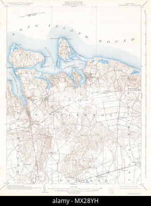 . New York Northport Viereck. Englisch: Diese schöne und faszinierende topographische Karte zeigt Long Island, New York von der Oyster Bay durch Huntington und Northport zu Smithtown, Islip, und Babylon. Sehr detaillierte mit wichtigen Gebäuden und Zügen und Bahnstrecken. Eine seltene und faszinierende geologische übersicht Dieser stark besiedelten Region. Von den 1928 Reissue des Feb. 1900 Charts. . 1900 11 1900 U.S.G.S Karte von Huntington und Northport, Long Island, New York - Geographicus - Northport - uscs-1925 Stockfoto