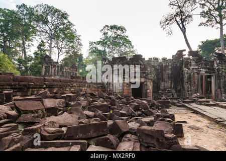 SIEM REAP - Januar 03, 2015: Historische Ruinen von Preah Khan Tempel in Angkor Komplex am 03 Januar, 2015 in Siem Reap, Kambodscha. Stockfoto