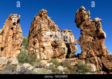 Felsformationen in der Truitjieskraal Bereich der Cederberge, Südafrika Stockfoto