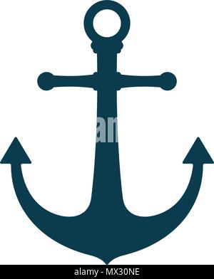 Einfache Anker auf weißem Hintergrund. Minimale anchor Design. Stock Vektor