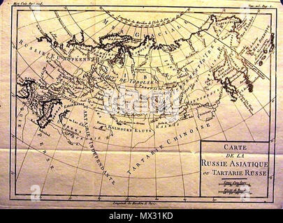 . Français: Carte de Louis La Tour-de-Peilz, La russie Asiatique sun décrivant alors également nommée Tartarie Russe ou aujourd'hui, Sibérie. La technique utilisée Est de la Gravure sur Cuivre. Cette carte est publiée Dans: Histoire Universelle depuis le Beginn du Monde jusqu'à vorhanden, Livre 65 - L'Histoire de Russe jusqu'à-la mort d'Alexis Michaelowitz en 1676. Il est édité à Paris chez Moutard. Englisch: Karte von Louis La Tour-de-Peilz, Darstellung von asiatischen Russland, dann auch als Russische Tartary und jetzt Sibirien. Dies ist ein Kupferstich, in 'Histoire Universelle veröffentlicht depuis Le commen Stockfoto