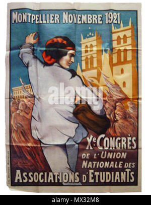 . Français: Affiche du dixième congrès de l'Union nationale des étudiants de France. Vom 3. März 2013, 18:19:15. Union nationale des étudiants de France 12 1921-10 emecongres-unef Stockfoto