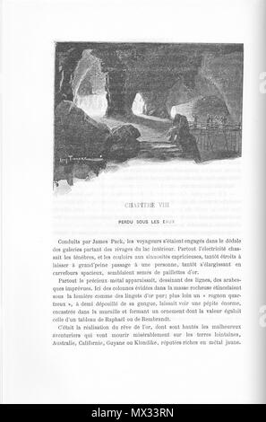 . Français: Seite du roman de Paul d'Ivoi' Corsaire Triplex' (1898) illustrée par une Gravure d'un Dessin de Louis Tinayre. Seconde Partie, Kapitel 8, S. 336. 8 Februar 2014, 13:08:59. Paul d'Ivoi (Texte), Louis Tinayre (Dessin) 303 Ivoi-Corsaire Triplex-Partie 2-chap 8-p 336 Stockfoto