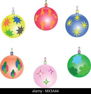 Weihnachtsbaum Spielzeug Set Vector Illustration Stock Vektor