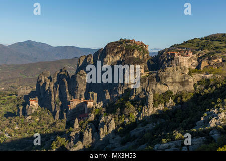 Luftaufnahme der Klosteranlage in Meteora, Griechenland Stockfoto