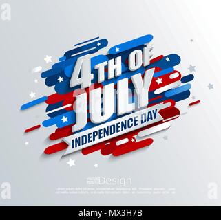 Banner zum Tag der Unabhängigkeit der USA. Für ihr Design Vorlage. Grußkarten, Flyer, Plakat für Juli 4. Vector Illustration. Stock Vektor
