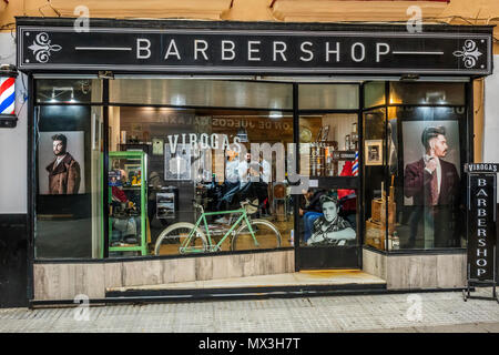 Barbershop Cadiz, Andalusien, Spanien Stockfoto