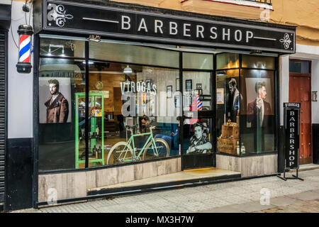 Barbershop Cadiz, Andalusien, Spanien Stockfoto