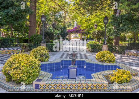 Brunnen in der Alameda de Apodaca, Cadiz, Spanien Stockfoto
