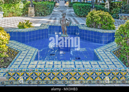 Brunnen in der Alameda de Apodaca, Cadiz, Spanien Stockfoto
