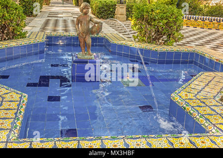 Brunnen in der Alameda de Apodaca, Cadiz, Spanien Stockfoto