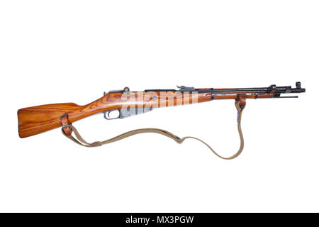 Die russische mosin Karabiner isoliert auf weißem Stockfoto