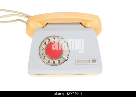 Retro Telefon isoliert auf einem weißen Stockfoto