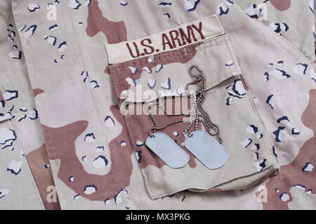 Dog Tags camouflage Hintergrund Stockfoto