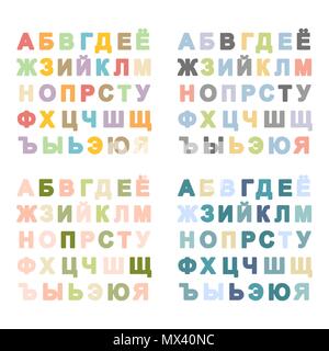 Russische Alphabet auf einem weissem Hintergrund Stock Vektor