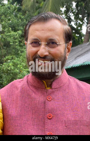 Kolkata, Indien. 02 Juni, 2018. Union Humanressourcen und Entwicklung Minister Prakash Javadekar auf einer Pressekonferenz in Kalkutta. Credit: Saikat Paul/Pacific Press/Alamy leben Nachrichten Stockfoto