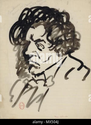 . Englisch: Ludwig van Beethoven von Enrico Caruso (1872-1921). Tusche, 24 x 16 cm. 1910. Enrico Caruso 78 Beethoven von Enrico Caruso 1910 Stockfoto