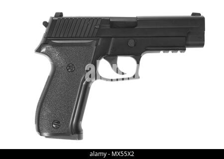 P226 Hand Waffe auf weißem Hintergrund Stockfoto