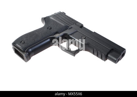 P226 Hand Waffe auf weißem Hintergrund Stockfoto