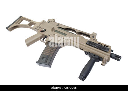 G36 Gewehrs auf weißem Hintergrund Stockfoto