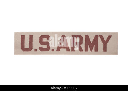 Us army Army desert Camouflage einheitliche Namensschild Stockfoto