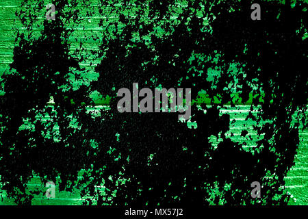Grunge Golden lime farbiger Textur von alt, schäbig, grüne Farbe auf eine alte Holzbank. Stockfoto
