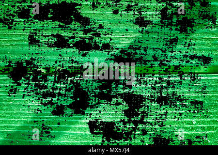 Grunge Golden lime farbiger Textur von alt, schäbig, grüne Farbe auf eine alte Holzbank. Stockfoto