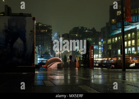 Entertainment Viertel Aker Brygge in Oslo Nachts Stockfoto