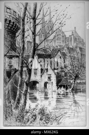 . Français: Chartres, Vue de la Porte Guillaume - Tiefdruck de Charles Pinet (19,5 x 28 cm). Vom 7. Dezember 2013, 19:43:13. Charles Pinet (1867 - 1932) Alternative Namen Charles F. Pinet Beschreibung Französische Maler Geburtsdatum / Tod 22. Januar 1867, am 10. August 1932 Ort der Geburt / Todes Paris, Frankreich Paris, Frankreich Arbeitsort Niederlande (1900 - 1925), Haarlem (1900 - 1925) Kontrolle: Q 2960017 VIAF: 220256210 SUDOC: 111639557 RKD: 95906 125 Chartres - Vue de la Porte Guillaume Stockfoto