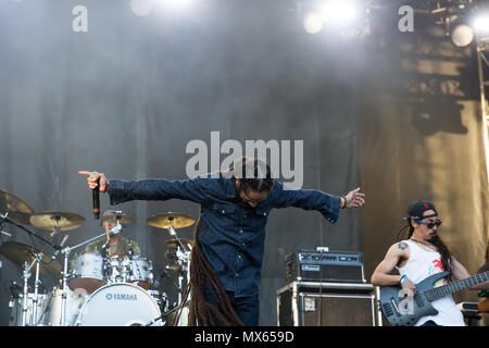 Toronto, Kanada, 02. Juni 2018, Damian Marley, jüngster Sohn des Reggae Legende Bob Marley führt auf dem Fiel Reise Musik & Arts Festival in Toronto, Kanada Kredit: topconcertphoto/Alamy leben Nachrichten Stockfoto