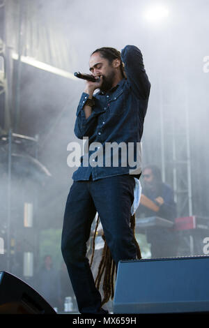 Toronto, Kanada, 02. Juni 2018, Damian Marley, jüngster Sohn des Reggae Legende Bob Marley führt auf dem Fiel Reise Musik & Arts Festival in Toronto, Kanada Kredit: topconcertphoto/Alamy leben Nachrichten Stockfoto