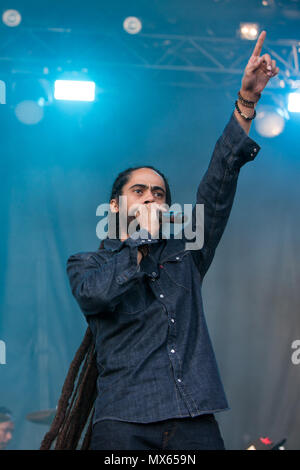 Toronto, Kanada, 02. Juni 2018, Damian Marley, jüngster Sohn des Reggae Legende Bob Marley führt auf dem Fiel Reise Musik & Arts Festival in Toronto, Kanada Kredit: topconcertphoto/Alamy leben Nachrichten Stockfoto