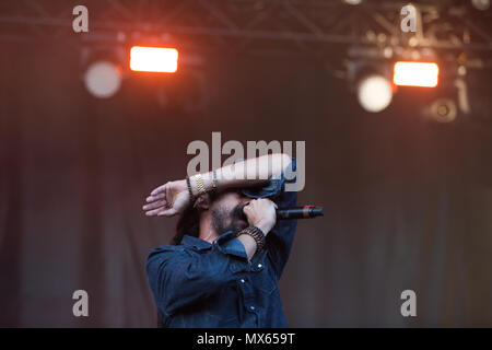 Toronto, Kanada, 02. Juni 2018, Damian Marley, jüngster Sohn des Reggae Legende Bob Marley führt auf dem Fiel Reise Musik & Arts Festival in Toronto, Kanada Kredit: topconcertphoto/Alamy leben Nachrichten Stockfoto