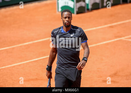 Gael Monfils (FRA), 2. JUNI 2018 - Tennis: Gael Monfils von Frankreich während der Herren Einzel dritte Runde der French Open Tennis Turnier gegen David Goffin Belgien an der Roland Garros in Paris, Frankreich. (Foto von Lba) Stockfoto