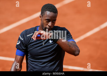 Gael Monfils (FRA), 2. JUNI 2018 - Tennis: Gael Monfils von Frankreich während der Herren Einzel dritte Runde der French Open Tennis Turnier gegen David Goffin Belgien an der Roland Garros in Paris, Frankreich. (Foto von Lba) Stockfoto