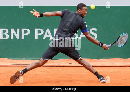 Gael Monfils (FRA), 2. JUNI 2018 - Tennis: Gael Monfils von Frankreich während der Herren Einzel dritte Runde der French Open Tennis Turnier gegen David Goffin Belgien an der Roland Garros in Paris, Frankreich. (Foto von Lba) Stockfoto