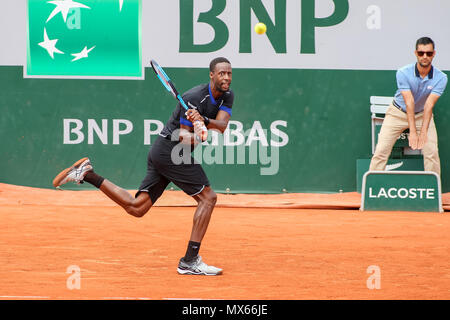 Gael Monfils (FRA), 2. JUNI 2018 - Tennis: Gael Monfils von Frankreich während der Herren Einzel dritte Runde der French Open Tennis Turnier gegen David Goffin Belgien an der Roland Garros in Paris, Frankreich. (Foto von Lba) Stockfoto